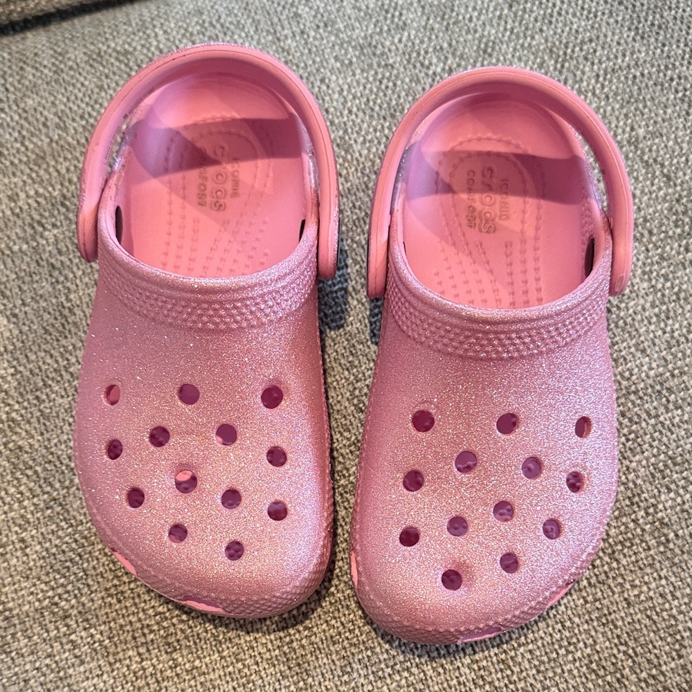CROCS Kids Glittery Pink Sandals